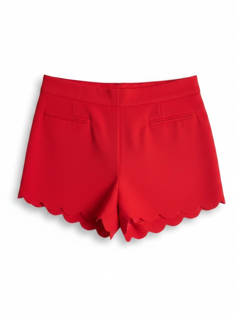 J. Crew Bright Red Scallop-Hem High Waist Shorts - Picture 3 of 8